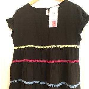 Ladies Black Top with embroidery